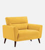 Castro Fabric 1 Seater Sofa In Bold Yellow Color