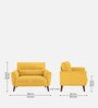 Castro Fabric 1 Seater Sofa In Bold Yellow Color