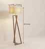 Catapult Wooden Floor Lamp with Jute Shade & Brown Base
