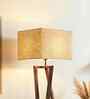Catapult Wooden Floor Lamp with Jute Shade & Brown Base