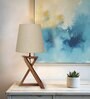 Catapult Wooden Table Lamp with Jute Shade & Brown Base