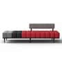 Caterpillar Hornbill Fabric Daybed in Red and Grey Colour