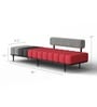 Caterpillar Hornbill Fabric Daybed in Red and Grey Colour