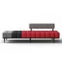 Caterpillar Hornbill Fabric Daybed in Red and Grey Colour