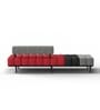 Caterpillar Hornbill Fabric Daybed in Red and Grey Colour