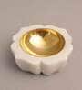Catori White White Marble & Brass Tea Light Holder