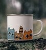 Cats Enamel Printed White 350ml Stainless Steel Coffee Mug