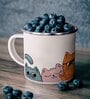 Cats Enamel Printed White 350ml Stainless Steel Coffee Mug