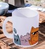 Cats Frosted White 350ml Glass Coffee Mug