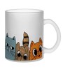 Cats Frosted White 350ml Glass Coffee Mug