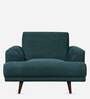 Ikrat Fabric 1 Seater Sofa in Green Colour