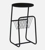 Cavos Metal End Table In Black Finish With Magazine Stand