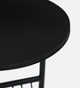 Cavos Metal End Table In Black Finish With Magazine Stand
