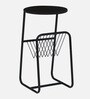 Cavos Metal End Table In Black Finish With Magazine Stand