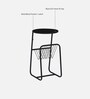 Cavos Metal End Table In Black Finish With Magazine Stand