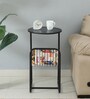 Cavos Metal End Table In Black Finish With Magazine Stand