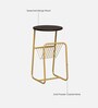 Cavos Metal End Table In Gold Finish With Magazine Stand