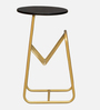 Cavos Metal End Table In Gold Finish With Magazine Stand