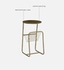 Cavos Metal End Table In Gold Finish With Magazine Stand