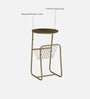 Cavos Metal End Table In Gold Finish With Magazine Stand