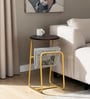 Cavos Metal End Table In Gold Finish With Magazine Stand Cavos Metal End Table In Gold Finish With Magazine Stand