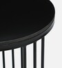 Cavos Metal Round End Table In Black Colour
