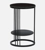 Cavos Metal Round End Table In Black Colour