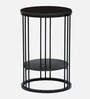 Cavos Metal Round End Table In Black Colour