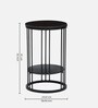 Cavos Metal Round End Table In Black Colour
