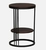 Cavos Metal Round End Table In Black Colour