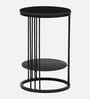 Cavos Metal Round End Table In Black Colour