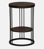 Cavos Metal Round End Table In Black Colour
