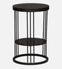 Cavos Metal Round End Table In Black Colour