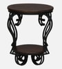 Cavos Metal Round End Table In Black Finish