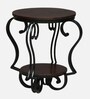 Cavos Metal Round End Table In Black Finish