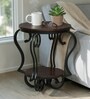 Cavos Metal Round End Table In Black Finish