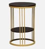 Cavos Metal Round End Table In Gold Colour