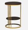 Cavos Metal Round End Table In Gold Colour