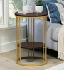 Cavos Metal Round End Table In Gold Colour