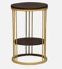 Cavos Metal Round End Table In Gold Colour