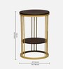 Cavos Metal Round End Table In Gold Colour