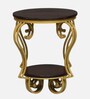 Cavos Metal Round End Table In Gold Finish