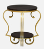 Cavos Metal Round End Table In Gold Finish