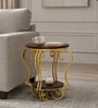 Cavos Metal Round End Table In Gold Finish Cavos Metal Round End Table In Gold Finish