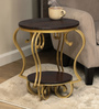 Cavos Metal Round End Table In Gold Finish