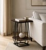 Cavos Metal Square End Table In Black Colour