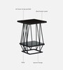 Cavos Metal Square End Table In Black Colour