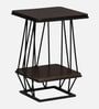 Cavos Metal Square End Table In Black Colour