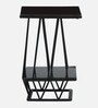 Cavos Metal Square End Table In Black Colour