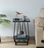 Cavos Metal Square End Table In Black Colour